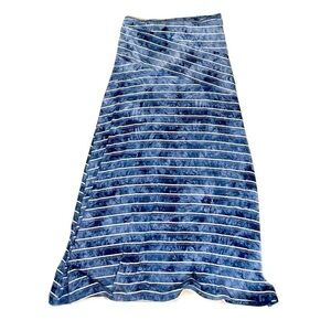 𝅺LIVE and let live blue maxi tie dye white striped skirt
